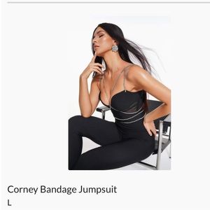 NWT Bandage jumpsuit with rhinestones